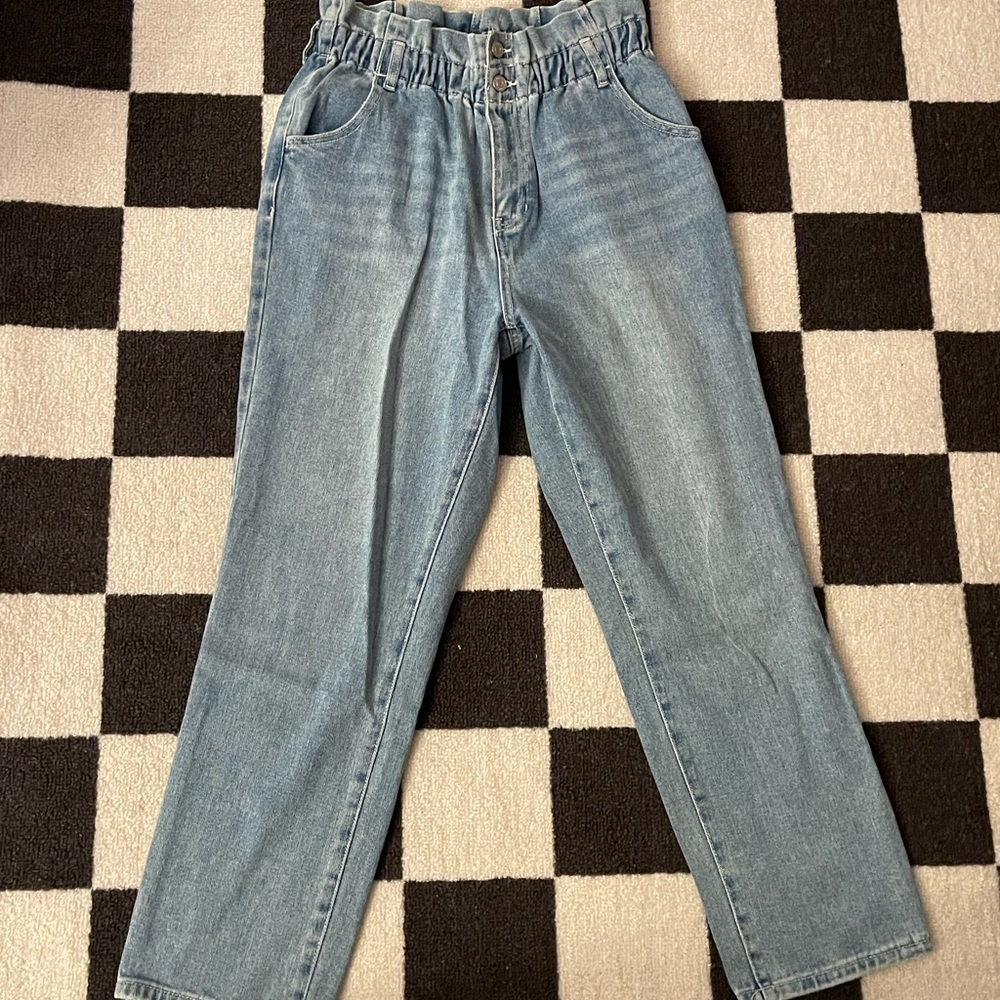 Pacsun paperbag eslastic waist mom jeans